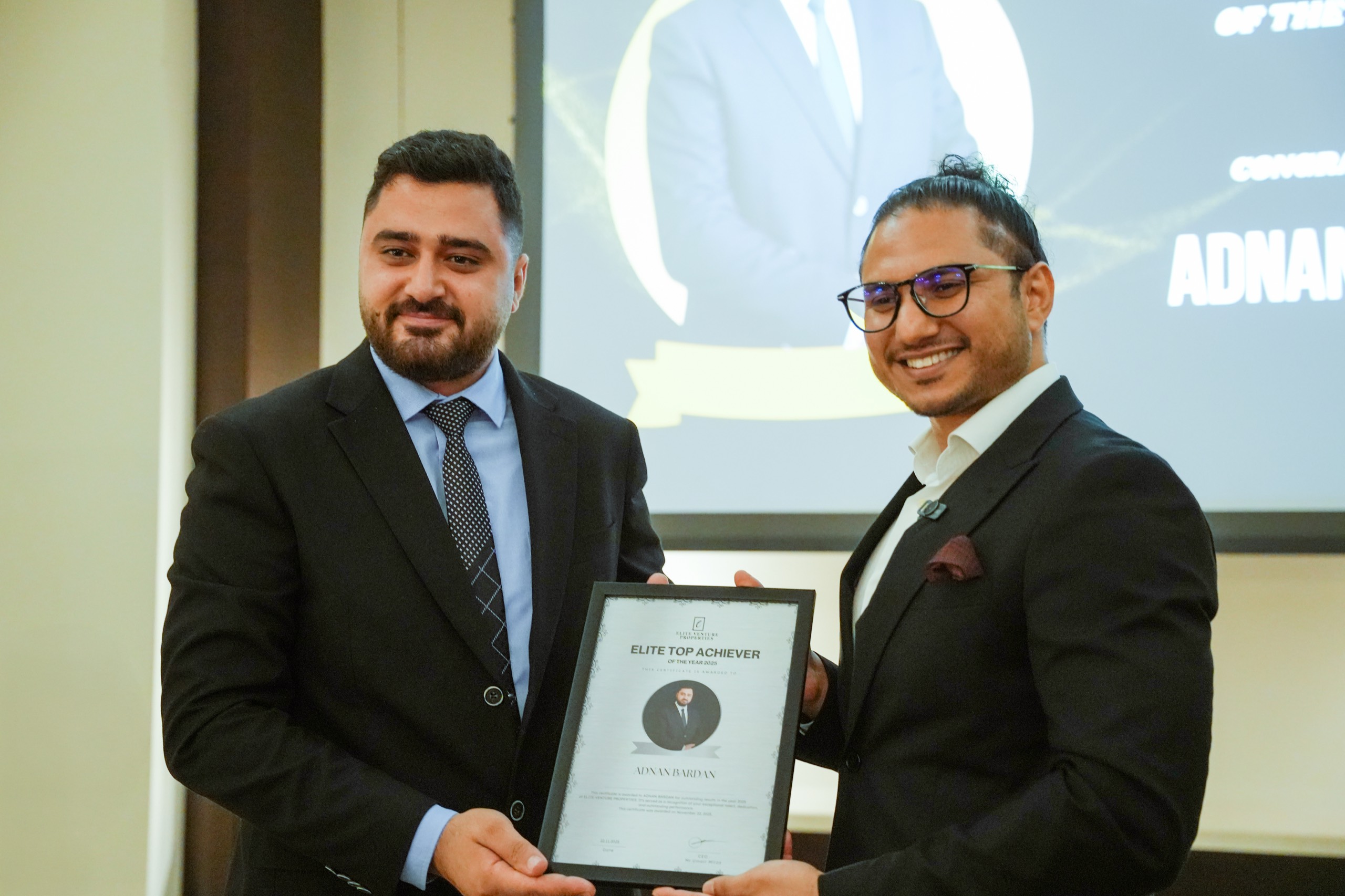 Elite Top Achiever of the Year award presentation