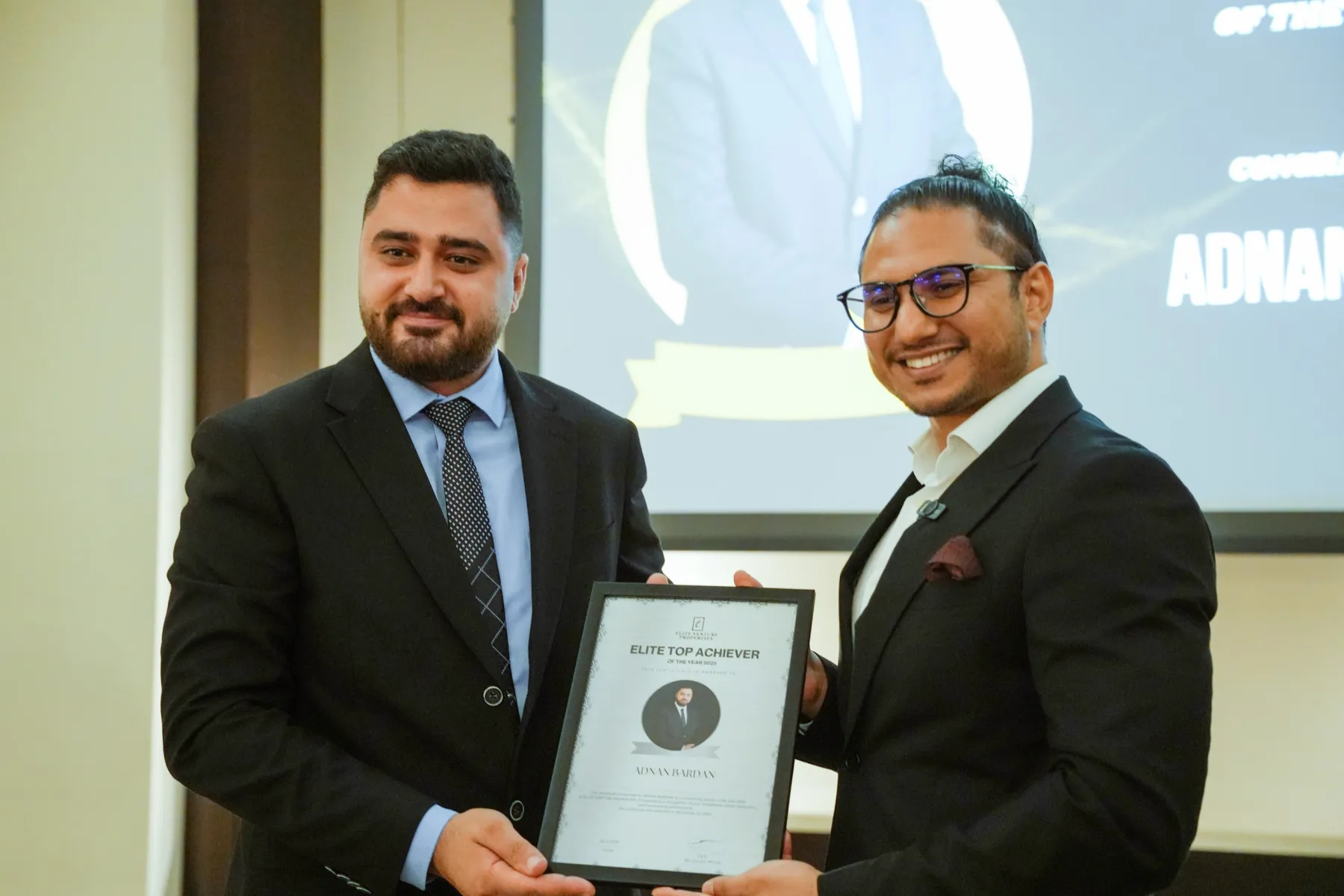 Elite Top Achiever of the Year award presentation, Elite Venture Properties Dubai